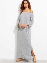 Bardot Tie Sleeve Slit Maxi Dress
